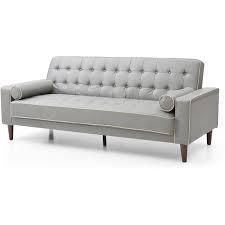 faux leather sleeper sofa in gray