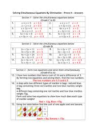 Simultaneous Equations Graded