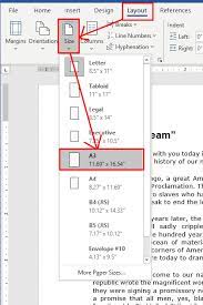 change the paper size in microsoft word