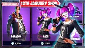 Check tomorrow fortnite shop ⏳ live update: New Lace Skin And Paradox Skin Fortnite Item Shop Countdown For January 12th New Skins Reaction Video Id 37189c9d7939c1 Veblr Mobile