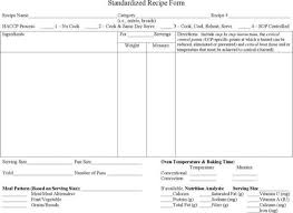 Excel Recipe Template Wonderful Standardized Recipe