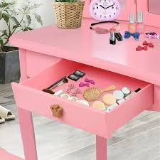 makeup vanity table set w 3 drawers