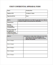 Staff Appraisal Form Example