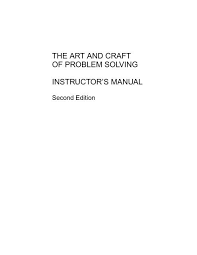 The Art And Craft Of Problem Solving