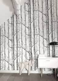 Wallpaper Birch Forest Black