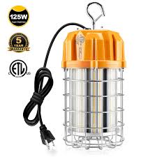 125w Temporary Construction Lighting 18 125lm Daylight 5000k High Power Portable High Bay Led Work Lights Fixtures Replace 600w Hid Hps Protective