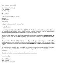 invitation letter for business visa