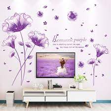 Purple Color Flower Wall Sticker Diy