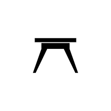 Small Table Simple Flat Black Symbol