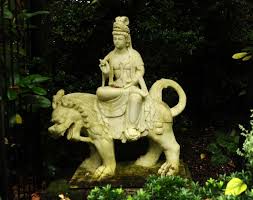 Bodhisattva Manjushri Riding A Lion