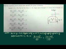 Ellipse Conic Sections Find Equation