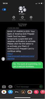 watch out for bank of america edd scams