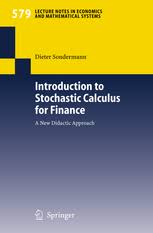 Stochastic calculus in machine learning: Introduction To Stochastic Calculus For Finance A New Didactic Approach Dieter Sondermann Springer
