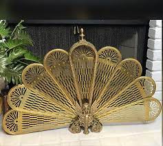 Fireplace Brass Peacock Screen
