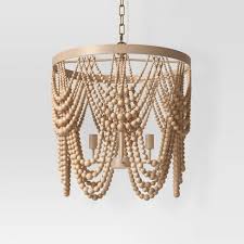 Find out how to make it here! Large Chandelier Wooden Beads Swag Natural Tone Opalhouse Target