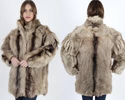 Vintage 70s Mens Mountain Goat Fur Coat