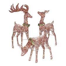 pre lit rattan holiday deer