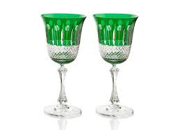 emerald crystal white wine glasses set