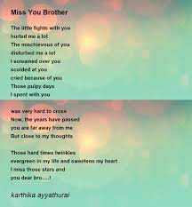 miss you brother poem
