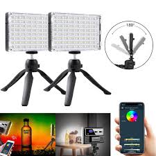 Gvm 2 Pack Rgb Led Camera Light Full Color Output Video Lights With App Control Cri97 Dimmable 3200k 5600k Light Panel For Youtube Dslr Lighting With Battery Stand Filter Walmart Com Walmart Com