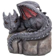 garden dragon on rock statue 9 1 4
