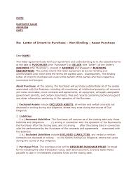 Re Letter Of Intent To Purchase Non Binding