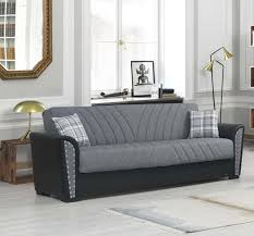 salinas gray microfiber sofa bed at