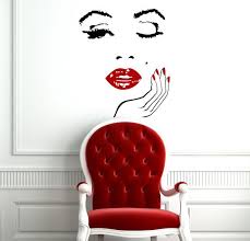 Wall Vinyl Decal Manicure Nail Lips