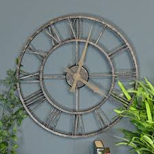 Rustic Metallic Wall Clock Black