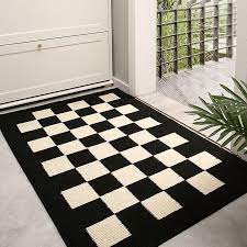 winter rub outdoor mat checkerboard