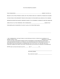 waiving homestead rights fill out