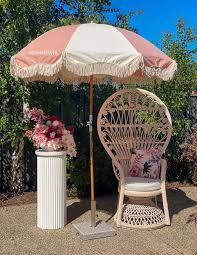Vintage Pink Stripe Umbrellas Hired Style