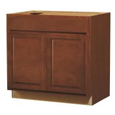 stained saddle sink base cabinet
