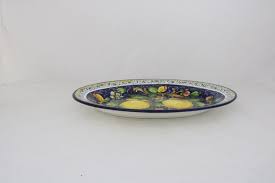 Italian Ceramic Oval Serving Tray And