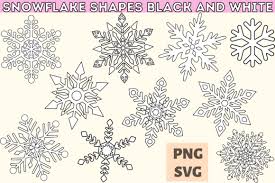 snowflake shapes black and white