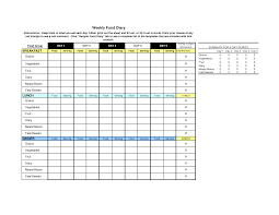 Weekly Food Diary Template Excel Label Templates Food