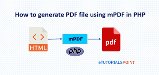 how to generate pdf file using mpdf in php
