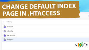 default index page in htaccess