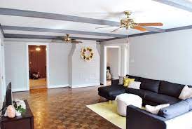 how to gray wash wood ceiling beams