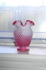 Large Vintage Fenton Vase Cranberry