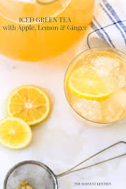 iced green tea with apple lemon and