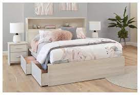 queen bed frame with storage headboard