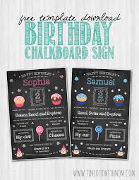 1st Birthday Chalkboard Poster Template Free Download Birthday