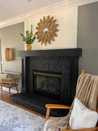 Painted Tile Fireplace Makeover At
