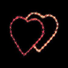 27 in outdoor led double heart lighted