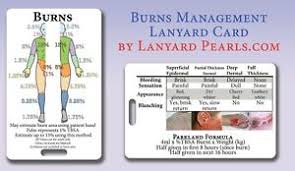 Details About Burns Management With Lund Browder Chart Pvc Medical Lanyard Reference Card