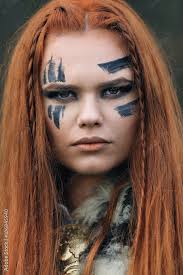 warrior woman portrait viking war