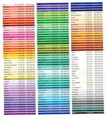 23 Comprehensive Hexicode Color Chart