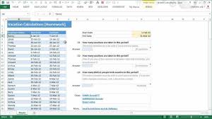 Calculating Vacation Days Using Excel Formulas