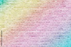 colorful rainbow brick wall background